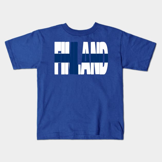 Finland flag stencil Kids T-Shirt by Kuni Art